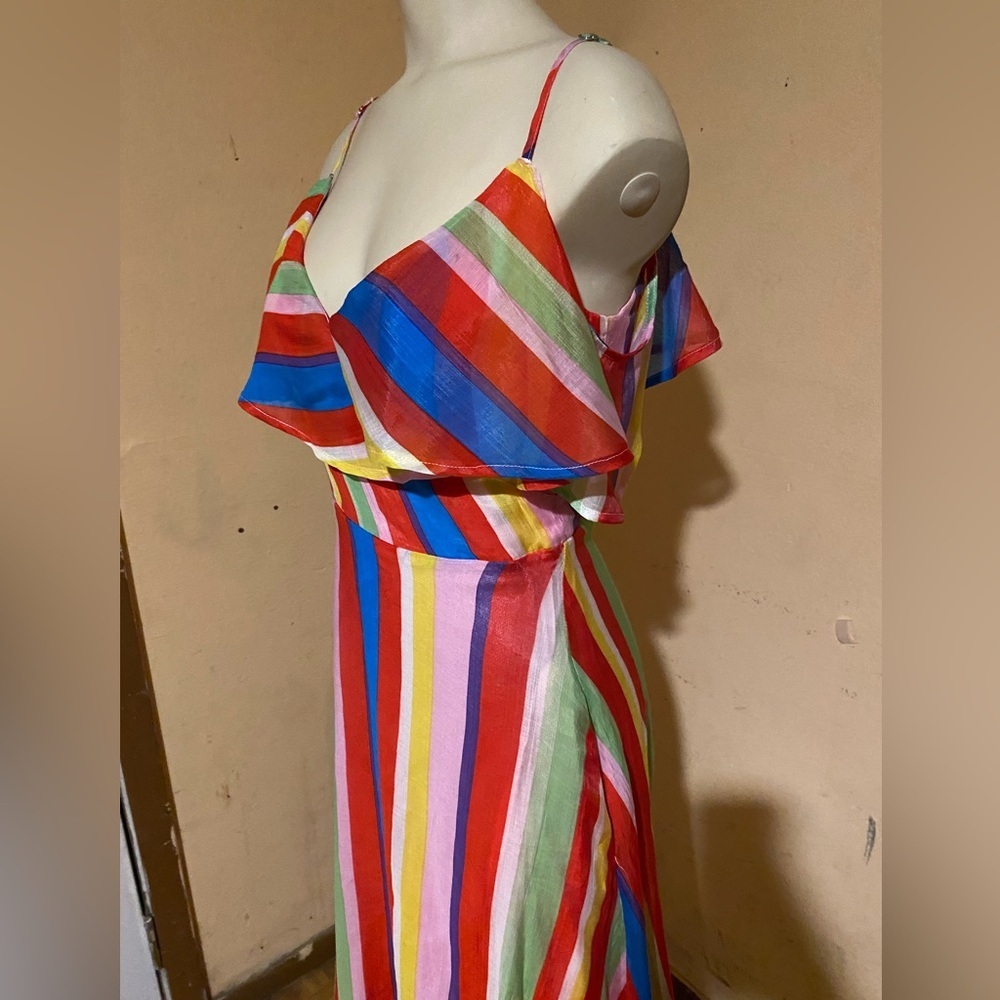 Lulu's Red and Blue Ruffled Slit Sundress - Picture 15 of 16